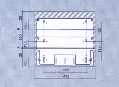 Shoptec HUWIL Fiókméretek 412mm széles fiók, 120mm-es magassággal